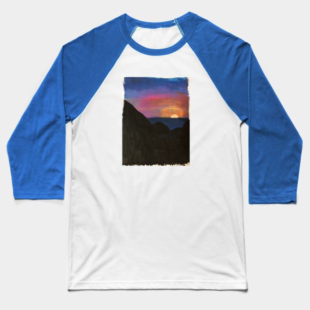 Sunset Painted Baseball T-Shirt by Kbpaintingprints